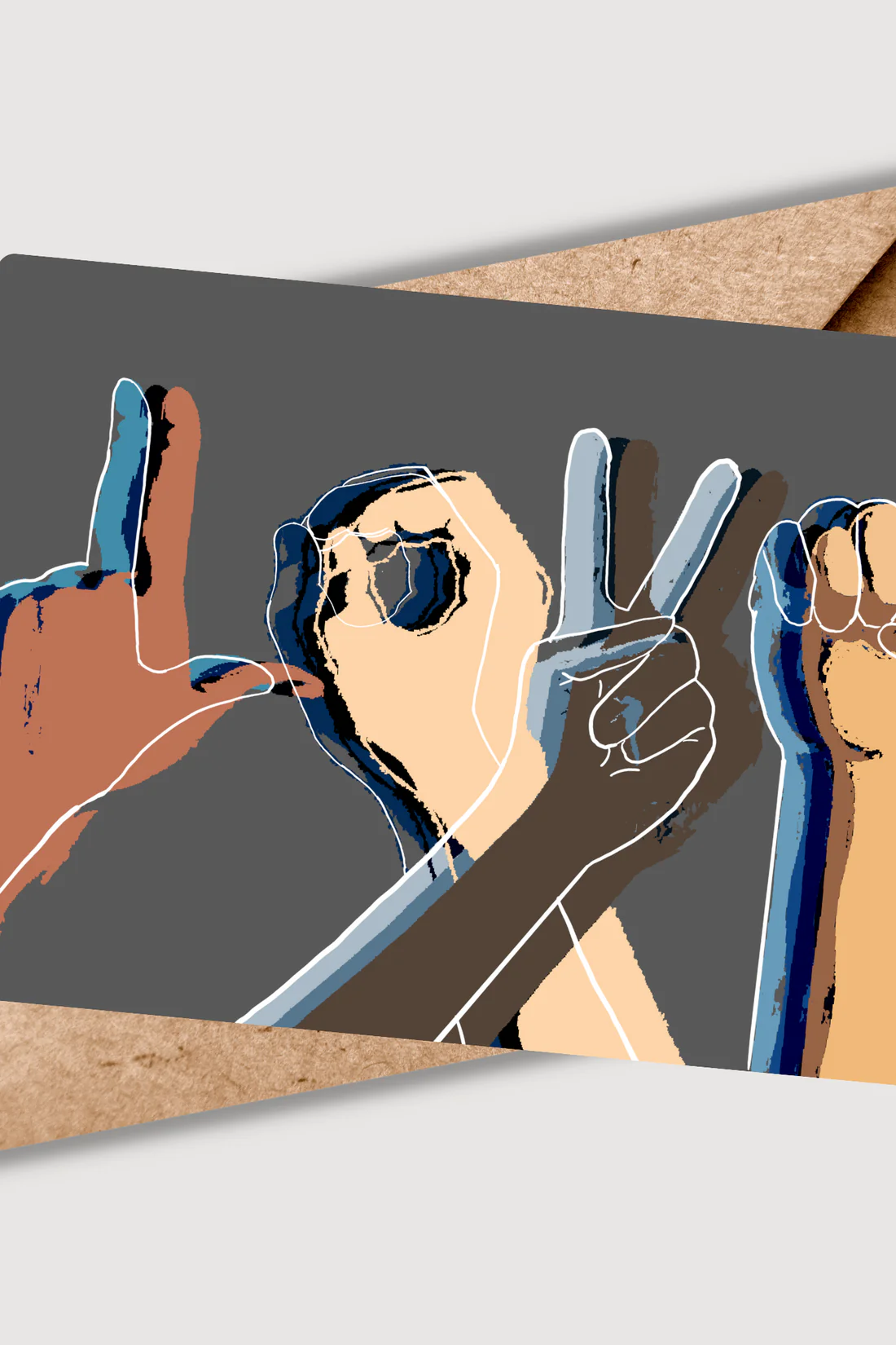 A collection of illustrated hands